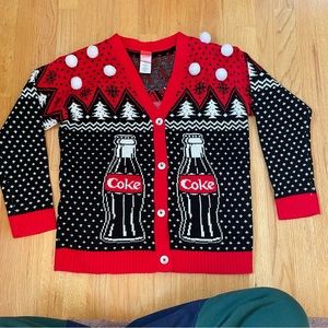 Coca Cola bear Classic Cardigan Sweater size small